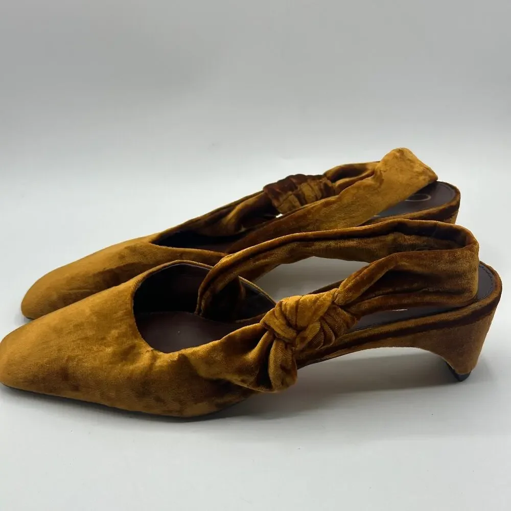 Sam Edelman Meredith Slingback Kitten Heels - Velvet Cocoa Bronze - Picture 4 of 8